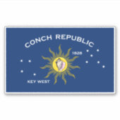 Conseil Republic Flag Key West Florida Aufkleber (Vorderseite)