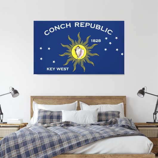 Conseil Republic Flag Key West Florida Leinwanddruck (Insitu (Schlafzimmer))