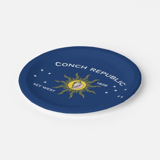 Conseil Republic Flag Key West Florida Pappteller (Schrägansicht)