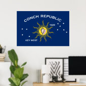 Conseil Republic Flag Key West Florida Poster (Heimbüro)