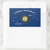 Conseil Republic Flag Key West Florida Rechteckiger Aufkleber (Tasche)