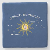 Conseil Republic Flag Key West Florida Steinuntersetzer (Vorderseite)