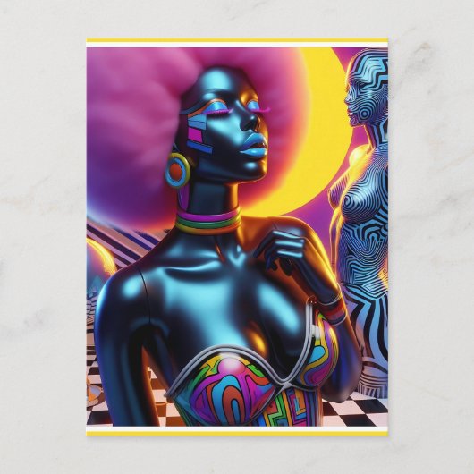 Consensual Sentry Ken Gage Fantasy Vaporwave Postkarte (Vorderseite)