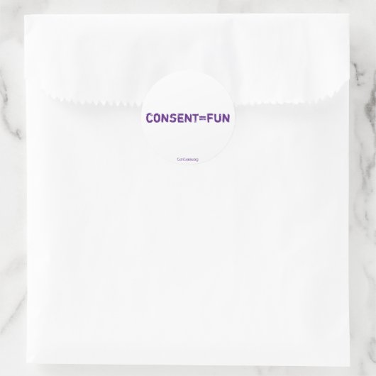 Consent=Spaß Runder Aufkleber (Tasche)