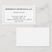Conservative Attorney-at-Law Business Card Visitenkarte (Vorne/Hinten)