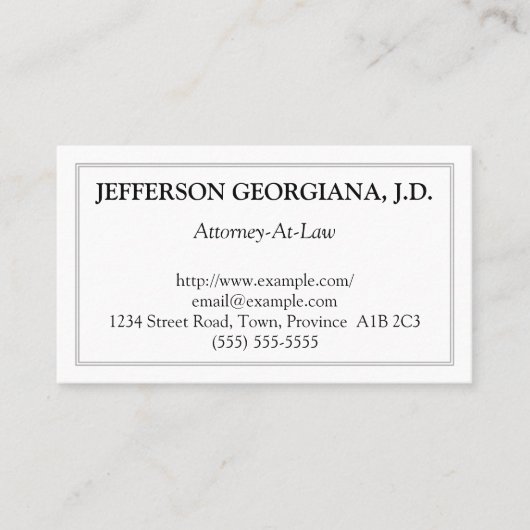 Conservative Attorney-at-Law Business Card Visitenkarte (Vorderseite)