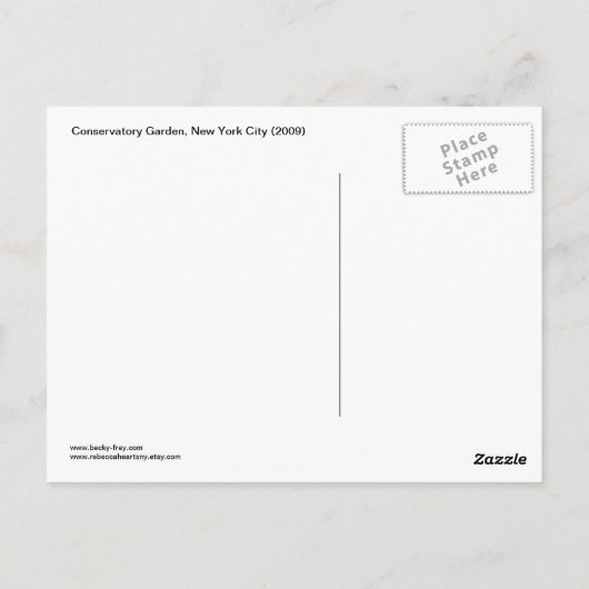 Conservatory Garden Central Park New York City NYC Postkarte (Rückseite)