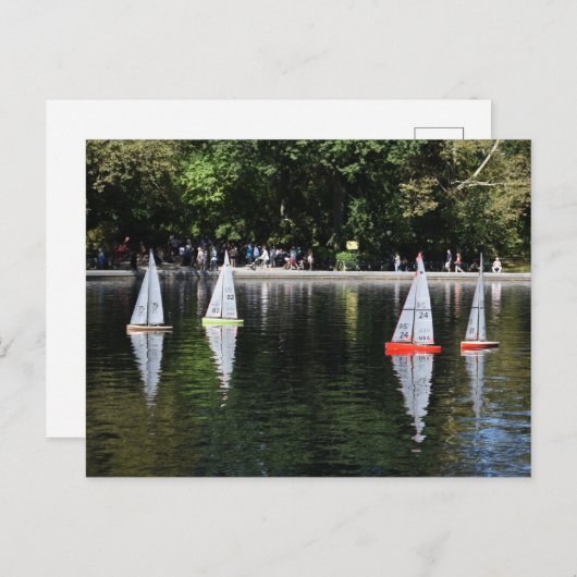 Conservatory Water Central Park Boat Pond New York Postkarte (Vorne/Hinten)