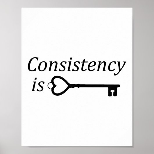 Consistency Is Key Motivational Gift  Poster (Vorne)