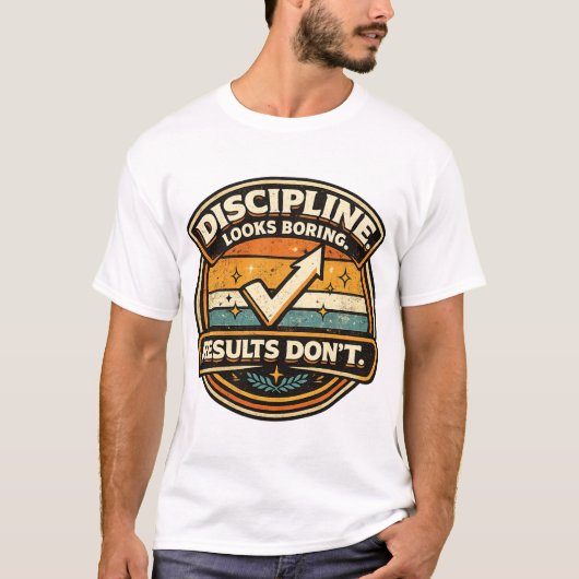 Consistency Motivation Badge Art T-Shirt (Vorderseite)