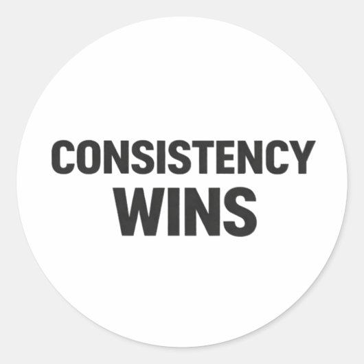 Consistency Wins – Minimal Motivation Sticker (Vorderseite)