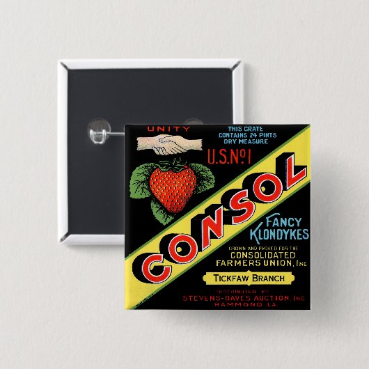 Consol Extravagant Klondykes Erdbeeren Button (Vorne & Hinten)