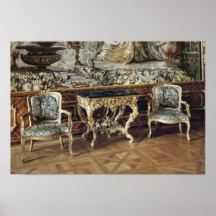 Console table and two armchairs, 1745 poster