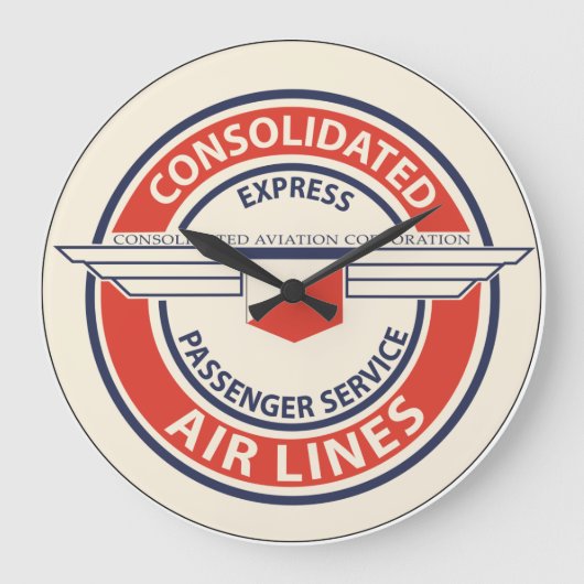 Consolidated Airlines Logo Uhren (LRG oder SM) (Vorderseite)