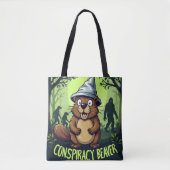Conspiracy Beaver Wird Funny Cryptid Hunter Tasche (Vorderseite)