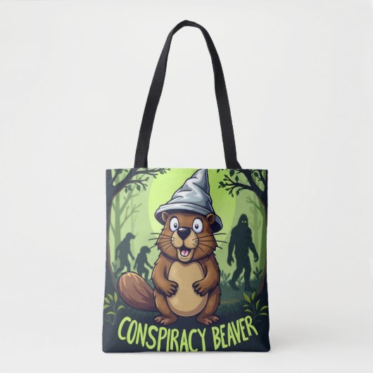 Conspiracy Beaver Wird Funny Cryptid Hunter Tasche (Vorderseite)