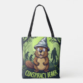 Conspiracy Beaver Wird Funny Cryptid Hunter Tasche (Rückseite)