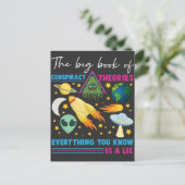 Conspiracy Theorie flache Erde UFO Alien Astronomi Postkarte (Stehend Vorderseite)
