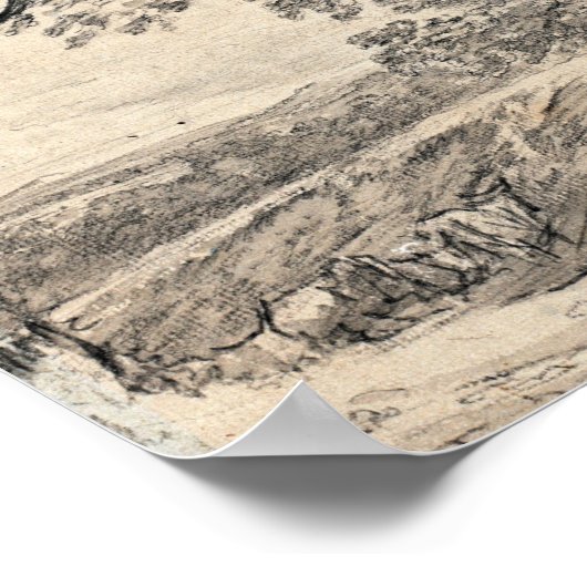 Constable - A Great Oak Tree 1801 Poster (Ecke)