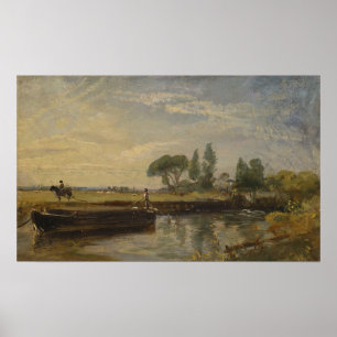 Constable - Barge Below Flatford Lock Poster
