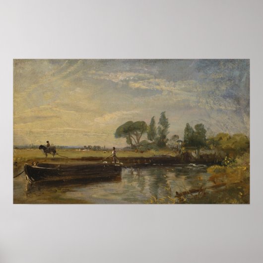 Constable - Barge Below Flatford Lock Poster (Vorne)