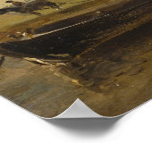 Constable - Barge Below Flatford Lock Poster (Ecke)