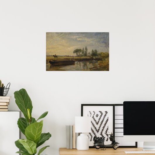 Constable - Barge Below Flatford Lock Poster (Heimbüro)
