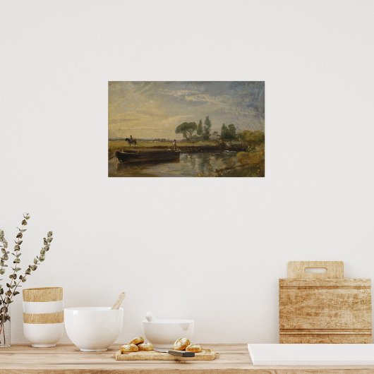 Constable - Barge Below Flatford Lock Poster (Küche)
