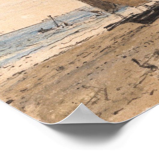 Constable - Brighton Beach Looking West Poster (Ecke)