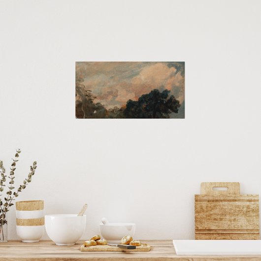 Constable - Cloud-Studie mit Bäumen Poster (Küche)