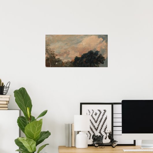 Constable - Cloud-Studie mit Bäumen Poster (Heimbüro)
