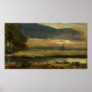 Constable - Dedham Church from Flatford Poster