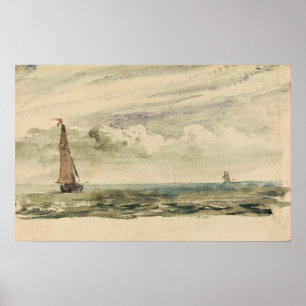 Constable - Eine Meereslandschaft mit zwei Segelbo Poster