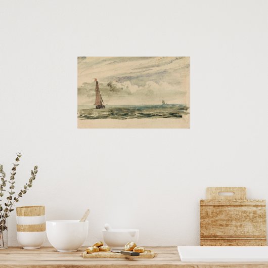Constable - Eine Seascape mit zwei Segelbooten Poster (Küche)