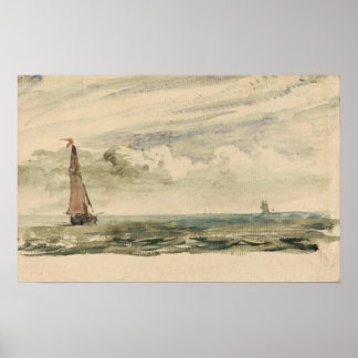 Constable - Eine Seascape mit zwei Segelbooten Poster
