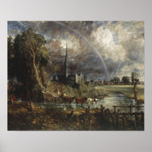 Constable - Kathedrale von Salisbury von den Wiese Poster
