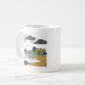 Constable’s Heuwagen Linienkunst-Illustration Kaffeetasse (Vorderseite Links)