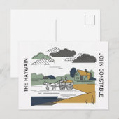 Constable’s Heuwagen Linienkunst-Illustration Postkarte (Vorne/Hinten)