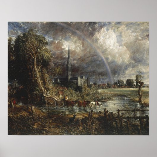 Constable - Salisbury Kathedrale von den Wiesen Poster (Vorne)