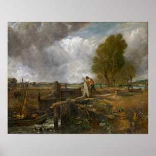 Constable - Studie eines Bootes, das eine Schleuse Poster