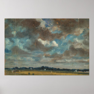 Constable - Weite Landschaft mit grauen Wolken Poster