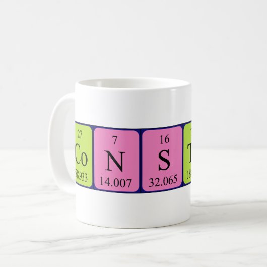 Constance Periodenname-Tasse Kaffeetasse (Vorderseite Links)