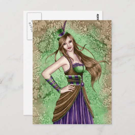 Constance - Steampunk Postcard Postkarte (Vorne/Hinten)