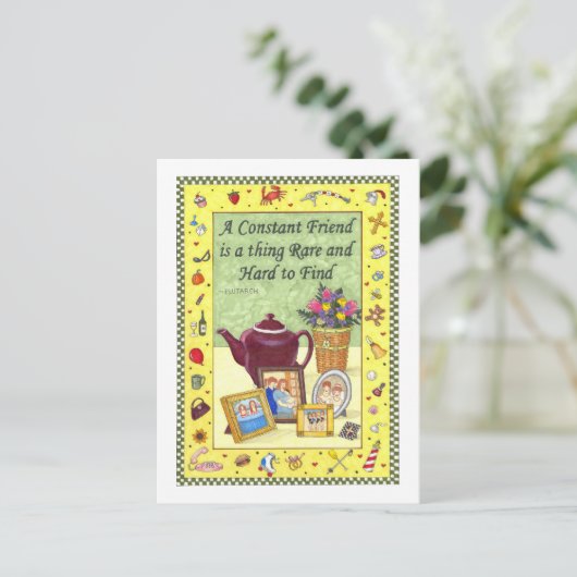 Constant Friendship Inspiration Postkarte (Stehend Vorderseite)
