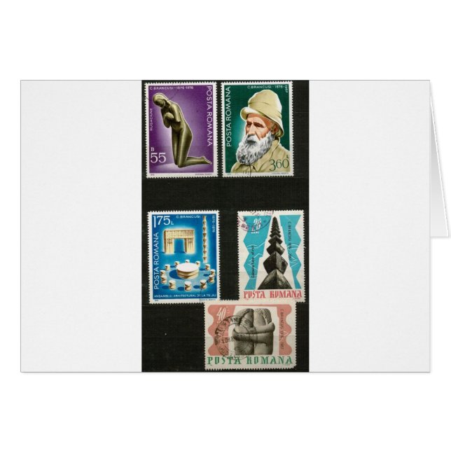 Constantin Brancusi Art on Briefmarke (Vorderseite (Horizontal))