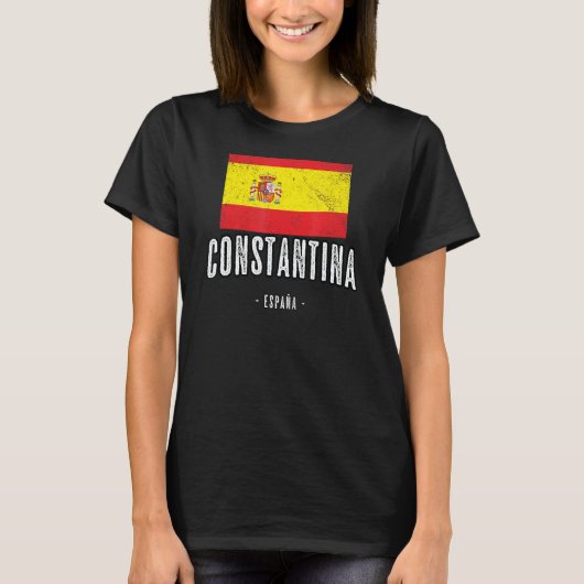 Constantina Spanien Es Flag Stadt Bandera Ropa T-Shirt (Vorderseite)