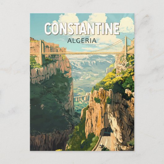 Constantine Algerien Reisen Kunst Vintag Postkarte (Vorderseite)