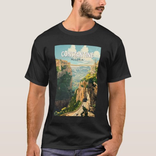 Constantine Algerien Reisen Kunst Vintag T-Shirt (Vorderseite)