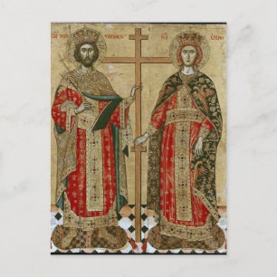 Constantine und Helen von Emmanuel Tzanes Postkarte
