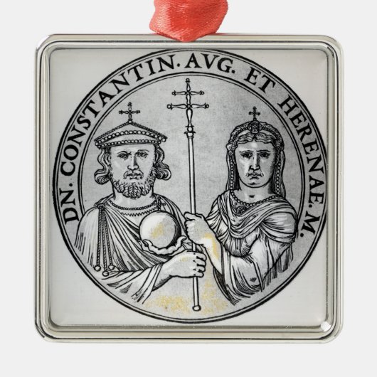 Constantine VI und seine Mutter Irene Silbernes Ornament (Vorne)
